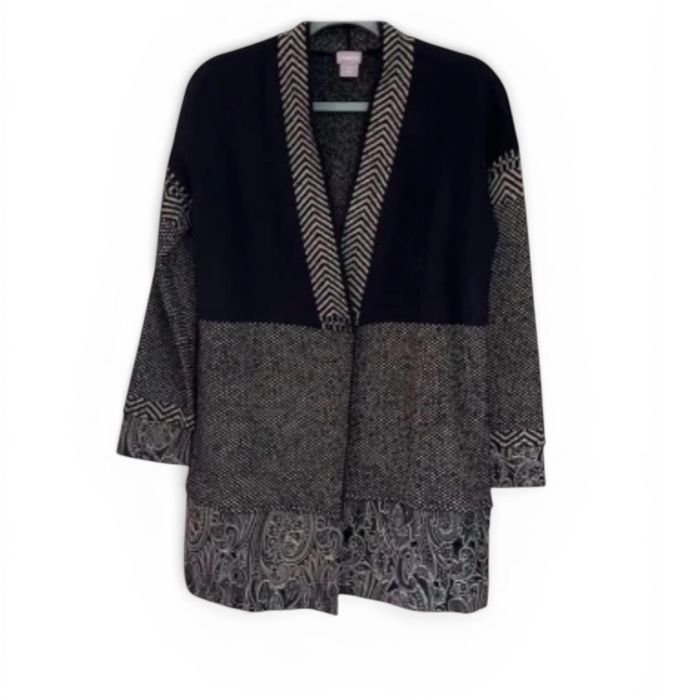 Chicos‎ Paisley Open Front Cardigan Size 0 S Small